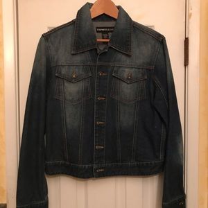 Express Jeans Blue Denim Metal Button Jean Jacket